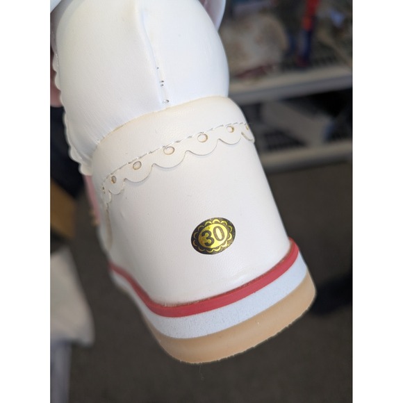 HILIB Girls Lolita Cosplay Pink & White Lace Wedge Shoes‎ Size 12.5 main image 9